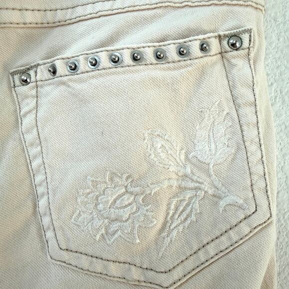 ISABEL MARANT Embroidered Studded Skinny Jeans Beige Cotton Boho Chic FR38 US 6 - Picture 9 of 9